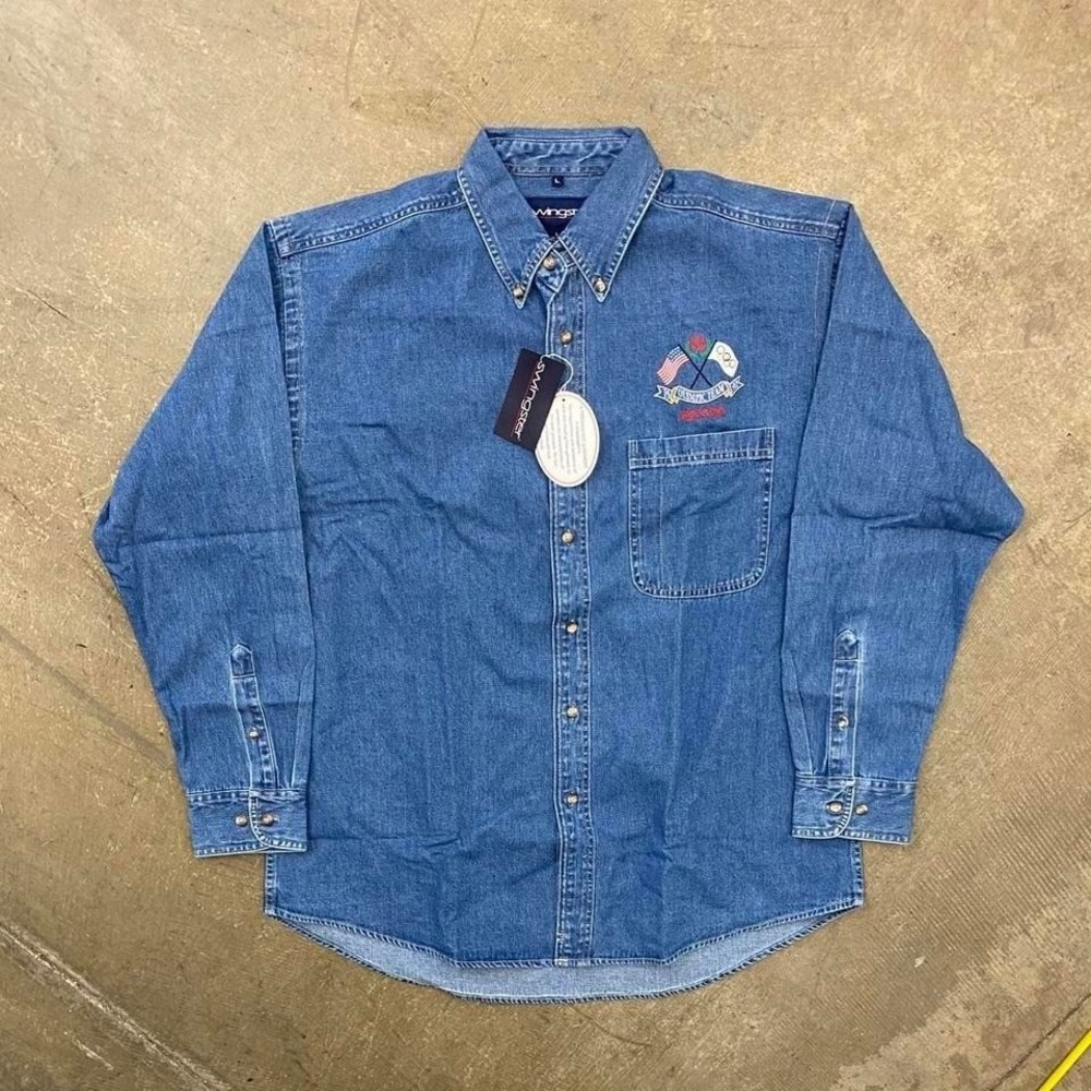 Vintage 1992 Barcelona Olympics Swingster Team USA Denim Button Up NWT Size L‎